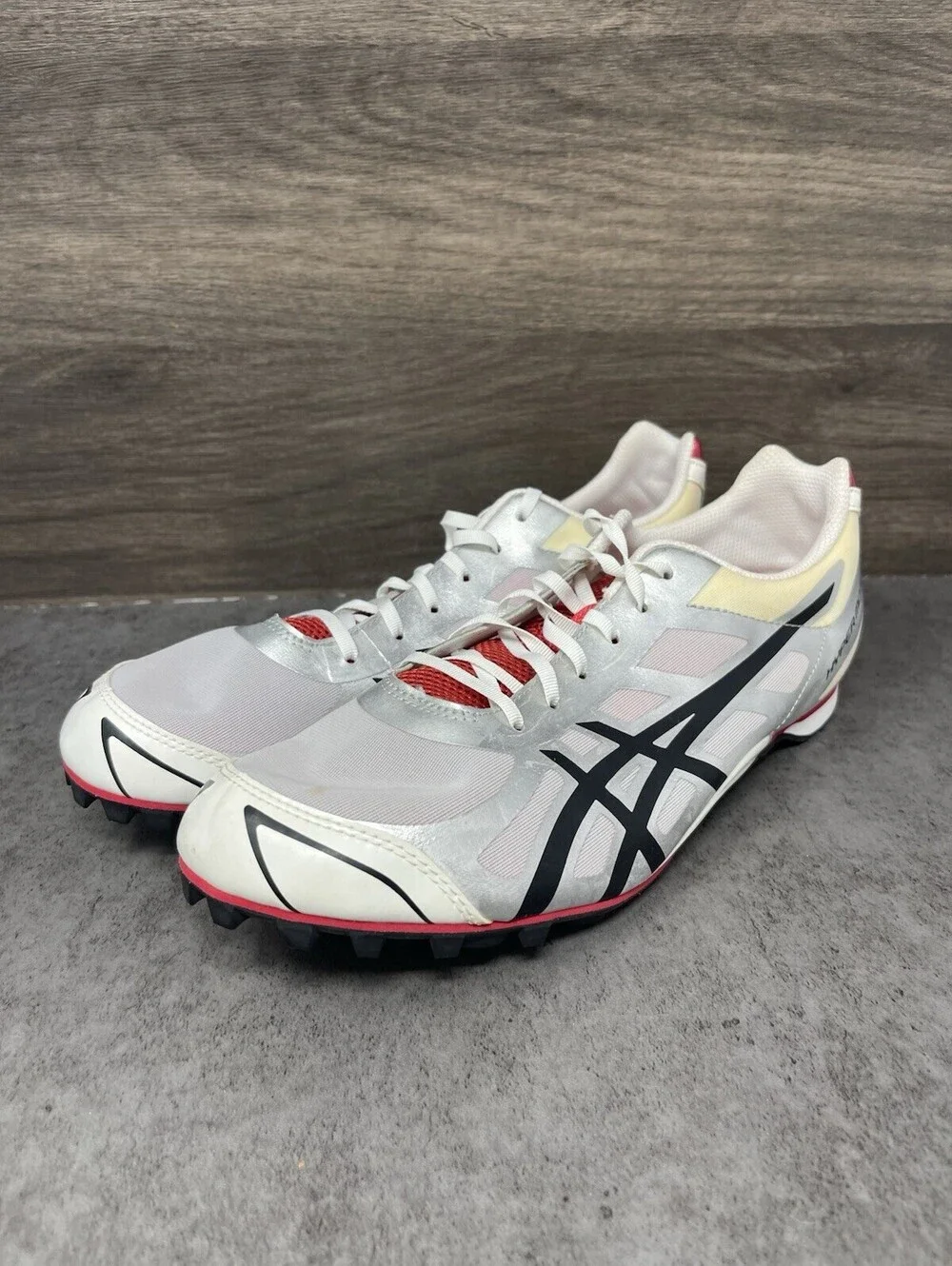 Asics Hyper MD Track Spikes Mens Size 8.5 Silver Red XC Running
